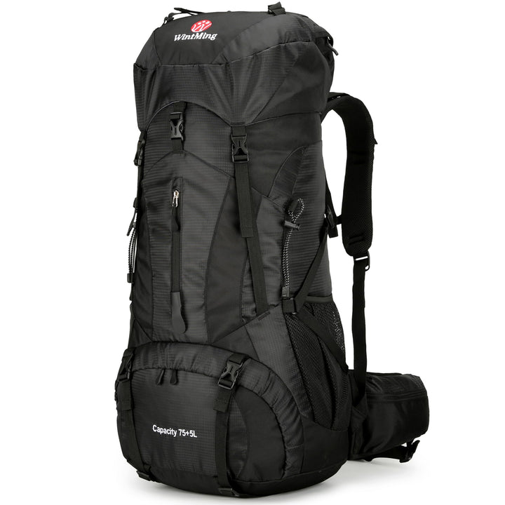 WintMing 75L Hiking Backpack with Rain Cover Waterproof Camping Backpack Shoes Warehouse for Men Wom