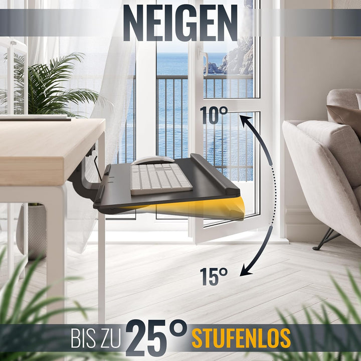 RICOO Tastatur-Halterung Schwenkbar Neigbar (CZ0300) Computer PC Schreibtisch Tastatur-Auszug Keyboa