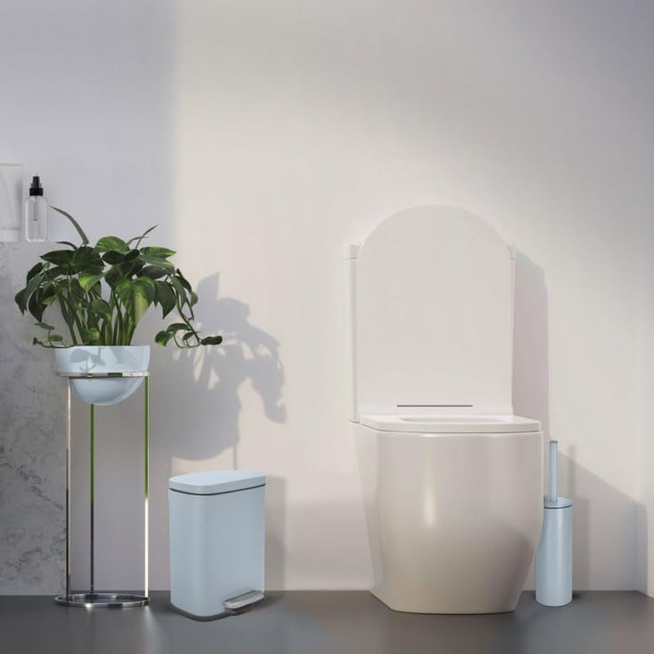Spirella - Badezimmer Mülleimer mit Fusspedal Modell Akira - Hochwertiger Edelstahl - Leise Schliess