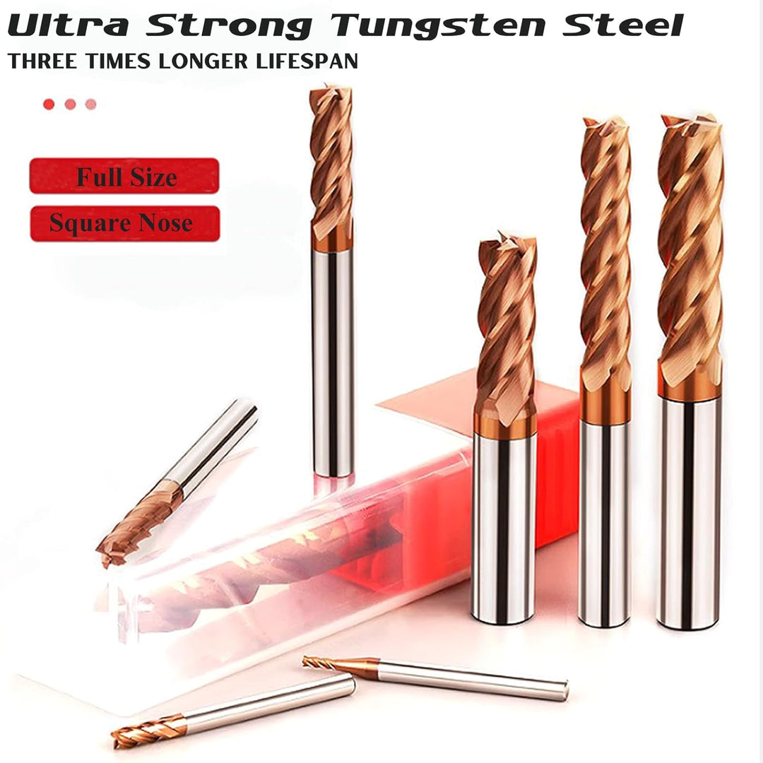 6mm CED Fräser Schaftfräser Hartmetall 4-Flöte, 2 Stücke TiSiN Coat Spiralfräser Bit VHM CNC Bohrauf