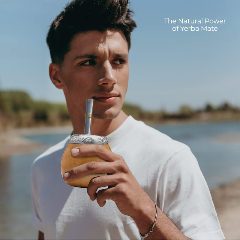 balibetov Set aus Natürlichem Kürbis Tasse für Mate Tee, Handgefertigt, Inkl. Strohhalm (Yerba Mate