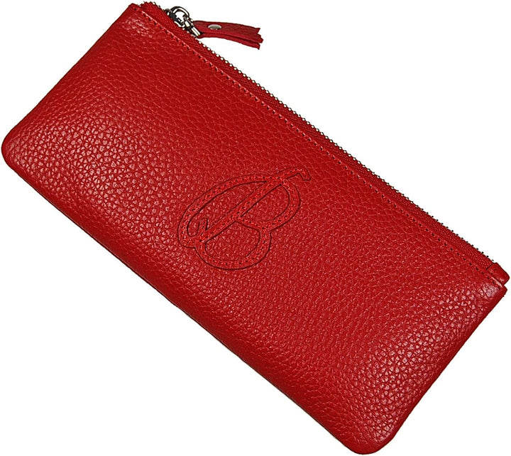 Kosmetiktasche Leder Kosmetiketui Schminktasche Stifteetui Make up Beauty Tasche GoBago (Rot), Rot