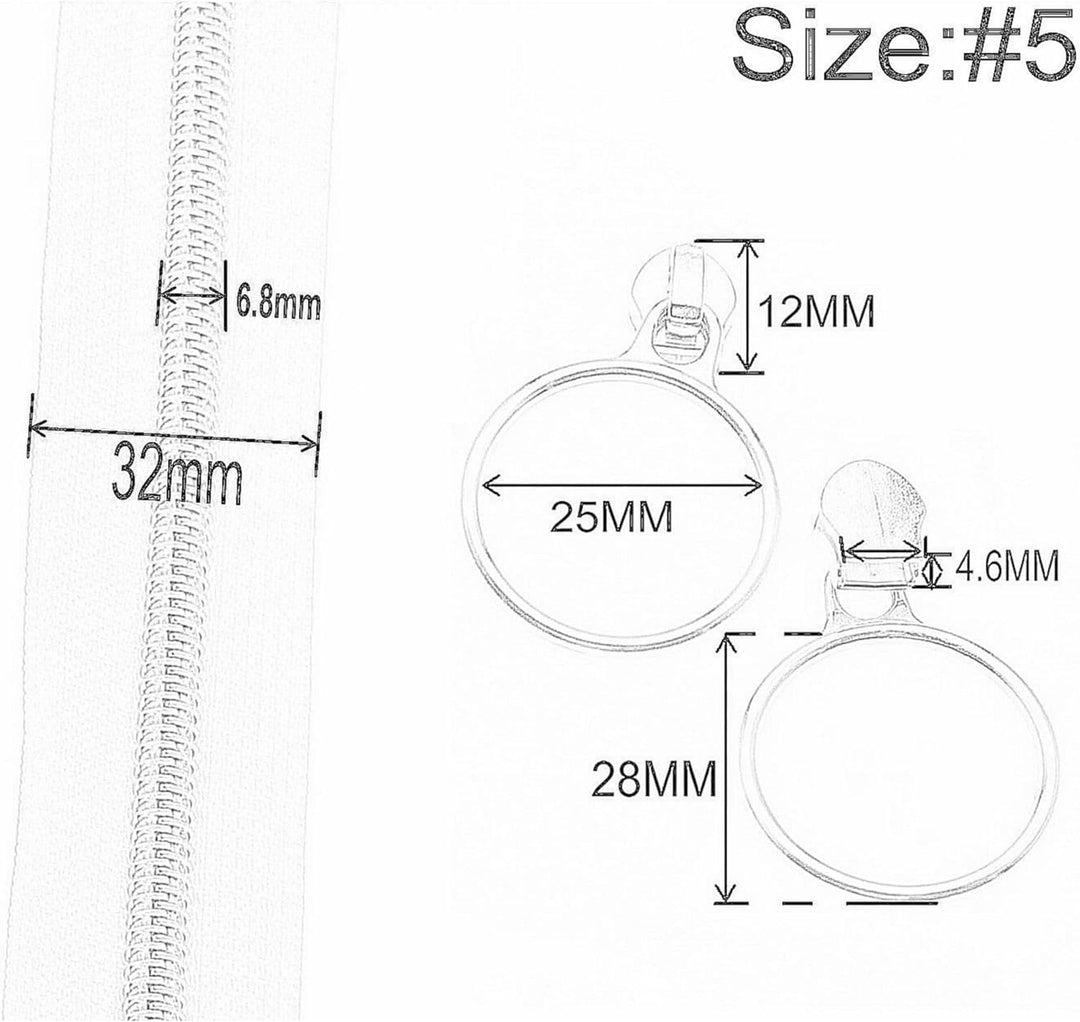 Leekayer 5# silberfarbenes Metall-Zahn-Nylon-Spule-Reissverschluss pro Meter Lose 9 Meter rote Reiss