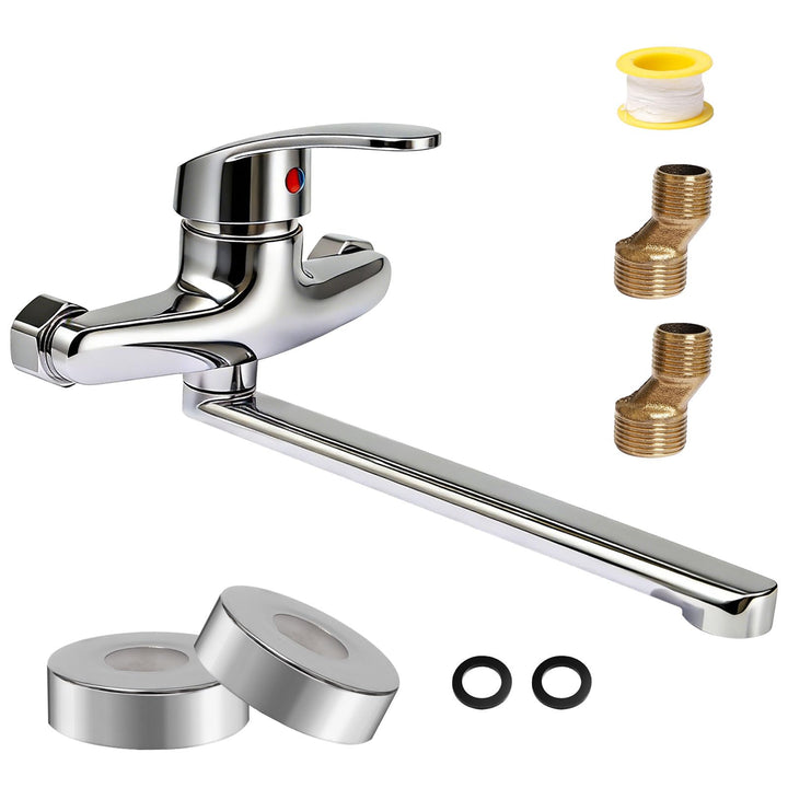 Wasserhahn Wandmontage Wasserhahn 360 Grad Drehbar Wandarmatur für Spülbecken Wall Mounted Tap Drehb