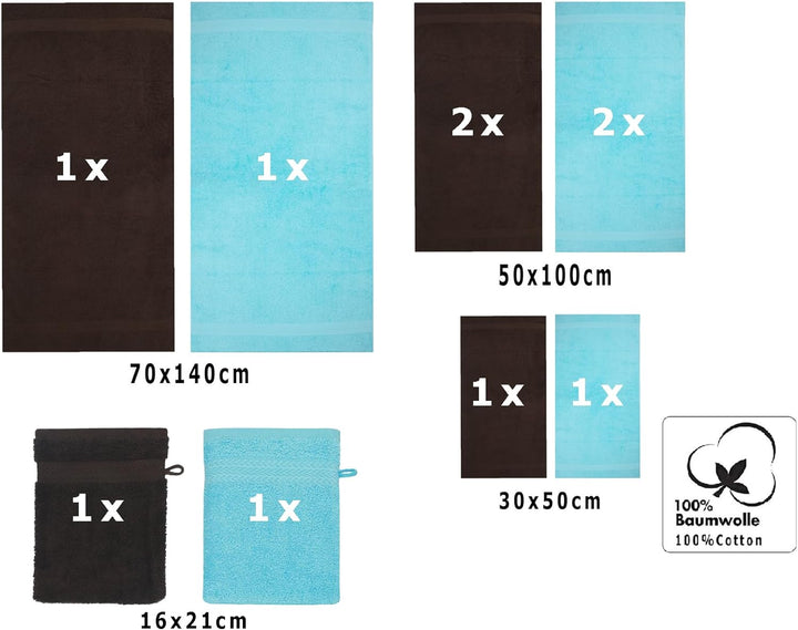Betz 10-TLG. Handtuch-Set Premium 100% Baumwolle 2 Duschtücher 4 Handtücher 2 Gästetücher 2 Waschhan