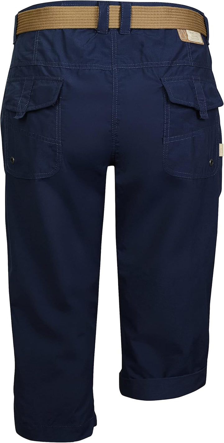 G.I.G.A. DX Damen Casual Caprihose mit Gürtel/Kurze Hose Gs 35 Wmn Pnts 48 Dunkelblau, 48 Dunkelblau