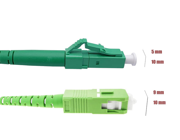 Elfcam® - 50m LWL Glasfaser-Kabel Simplex LC/APC zu SC/APC Stecker, 9/125μm OS2 Patchkabel LSZH, FTT