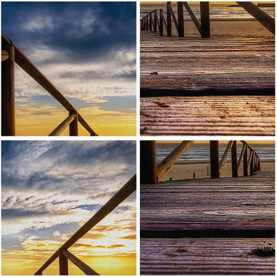 Wandbilder Dekoration Wohnzimmer Strand Ozean Sand Holzbrücke Sonnenuntergang Bilder auf Leinwand 12