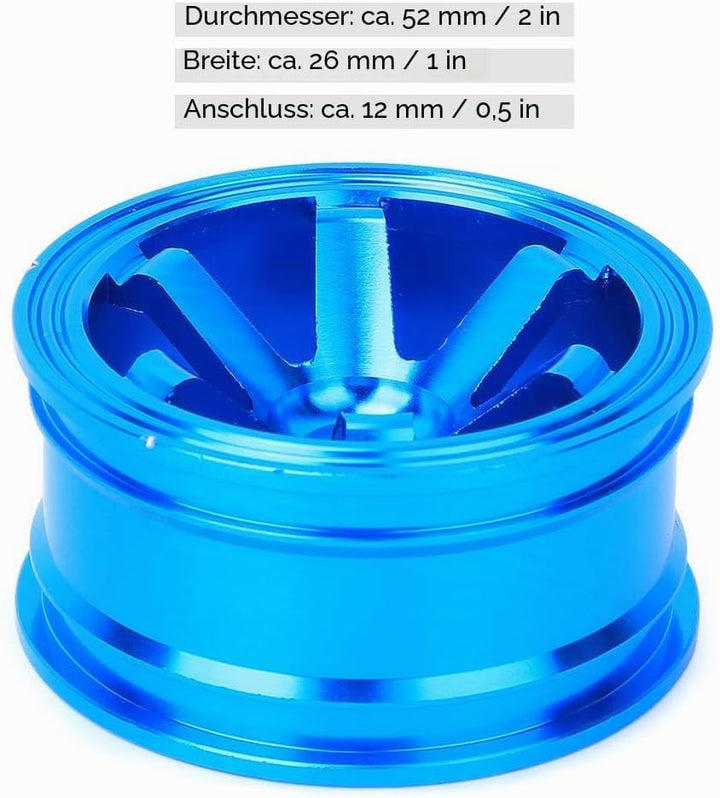 Tbest RC Radnabe, 4 Stück Aluminiumlegierung Felgen Naben für Universal 1/10 Flat Running Drift RC A