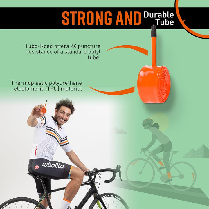 Tubolito Road 700C x 18-32mm Tube | Light, Strong & Compact | Rim & Disc Brake Compatibility | 2X Pu