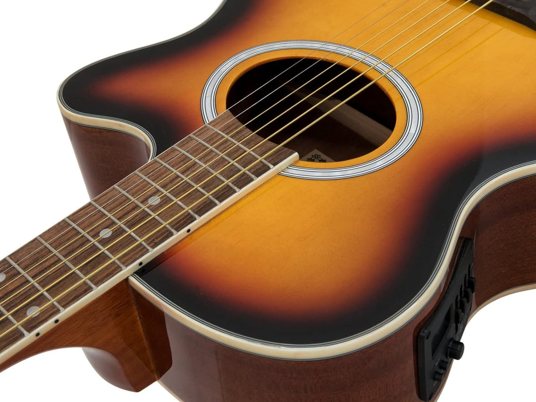 DIMAVERY AW-400 Westerngitarre, sunburst | Western-Gitarre mit Cutaway