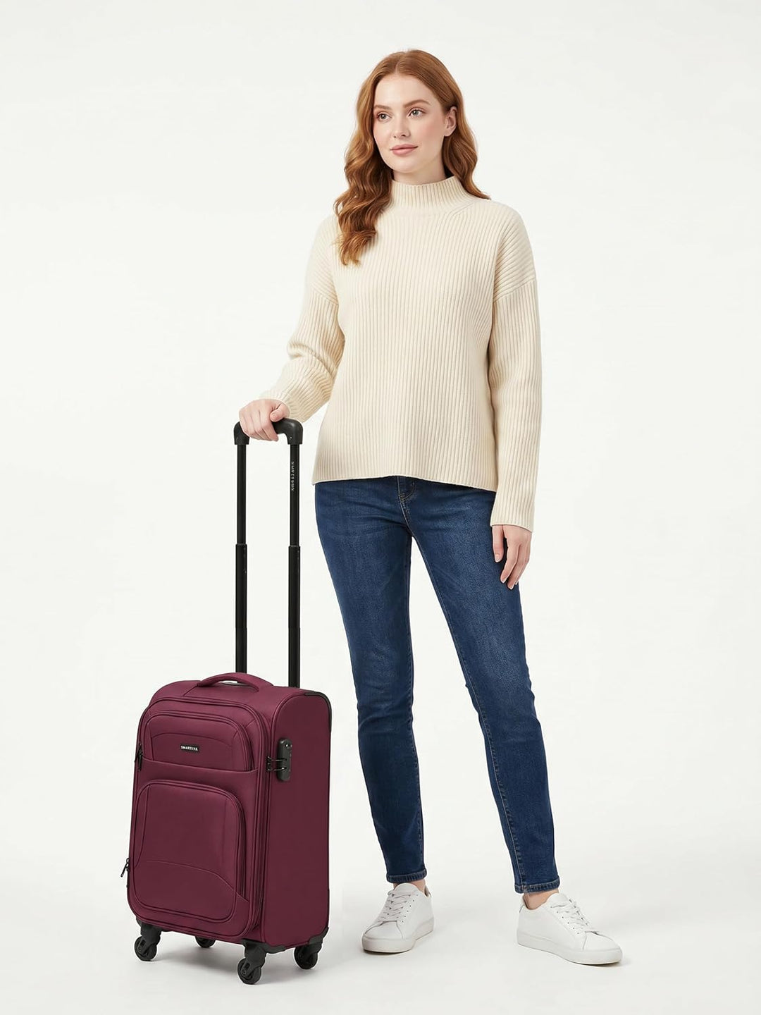 Smartbox Weichgepäck Kabinen-Koffer für Damen &amp; Herren | Kleiner Cabin-Trolley 36 x 23 x 55cm | 4 Ro