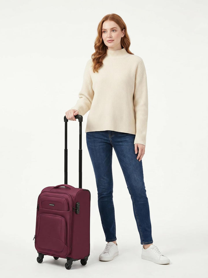 Smartbox Weichgepäck Kabinen-Koffer für Damen &amp; Herren | Kleiner Cabin-Trolley 36 x 23 x 55cm | 4 Ro