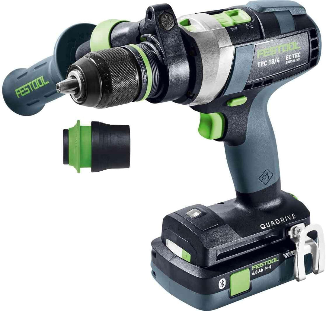 Festool Akku-Schlagbohrschrauber TPC 18/4 5,0/4,0 I-Plus QUADRIVE (mit Akkupacks, Schnellladegerät,