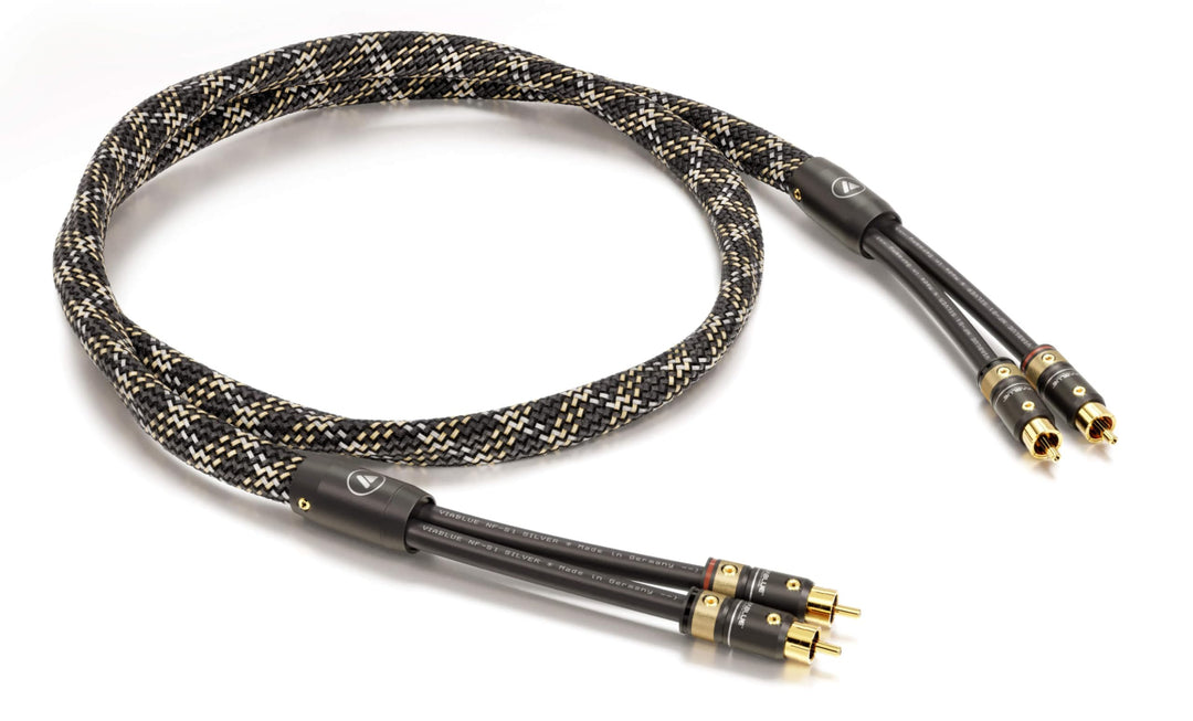 VIABLUE NF-S1 Silver Quattro Cinchkabel * Analog/NF * Audiokabel * Stereo * 1 Stück * 4-Fach Abschir
