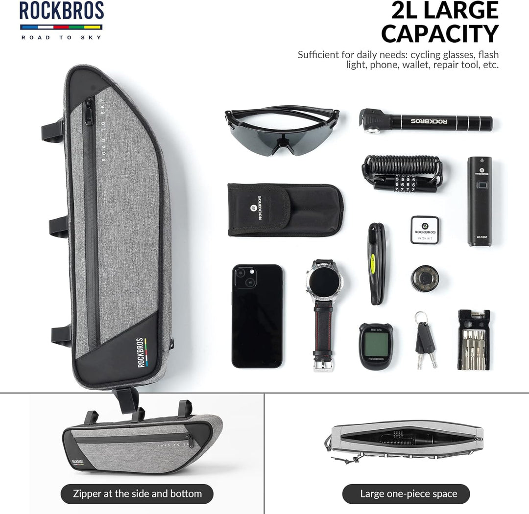 ROCKBROS Road-to-Sky Fahrrad Rahmentasche Reflektierende Wasserabweisende Fahrradtasche für Rahmen 2