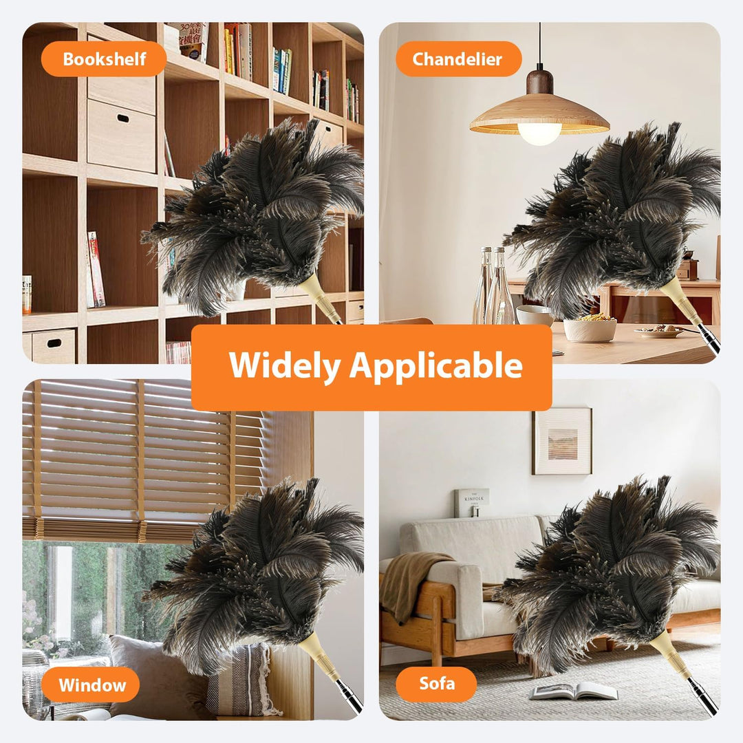 Duster Ostrich Feathers Staubwedel Straussenfedern, staubwedel Teleskopstange Straussenfedern Reinig