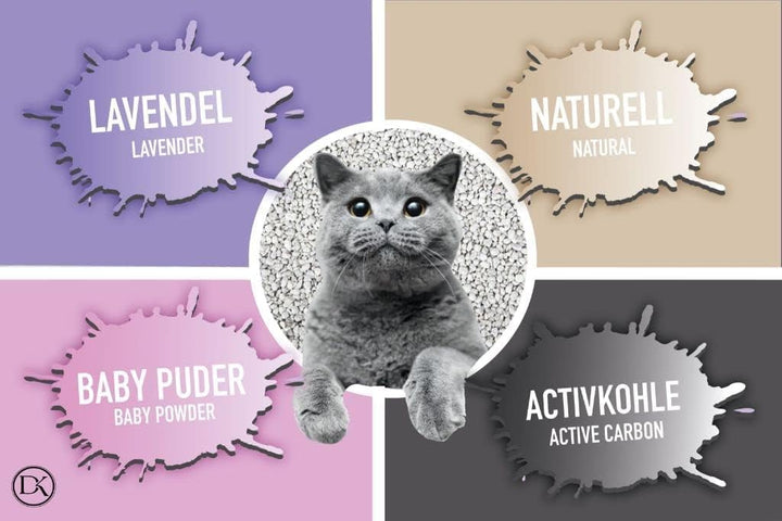 Katzenstreu (10L, 1er Pack) Naturell, Klumpend, weiss, feinkörnig, Klumpstreu aus Bentonite, für Sen