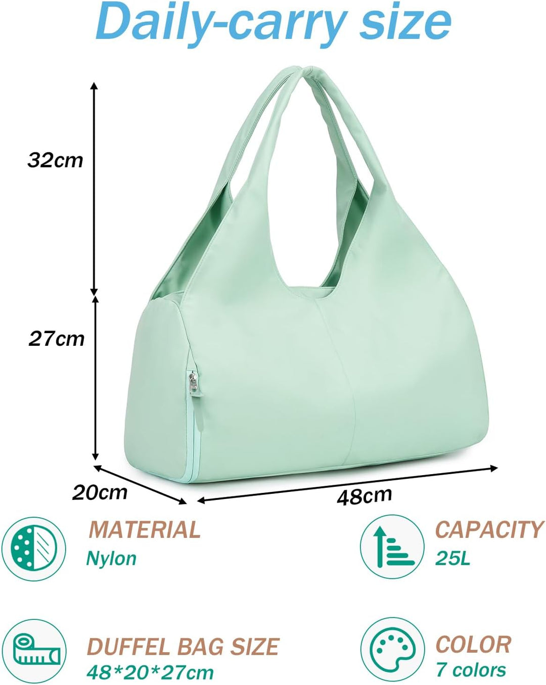 Reisetasche Sporttasche Damen Handgepäck mit Schuhfach & Nassfach Trainingstasche kleine Sport Tasch