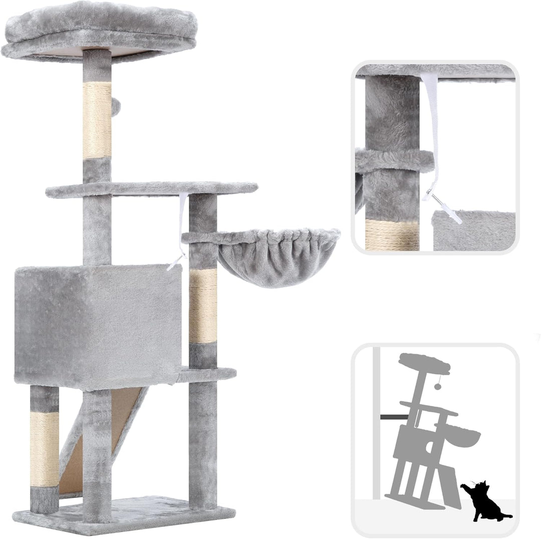 Hey-brother Kratzbaum, 108cm Indoor Katzenbaum, mehrstöckiger Katzenkratzbaum für Kätzchen, mit Krat