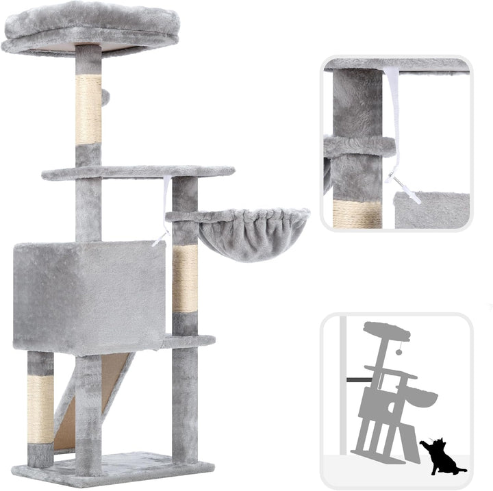 Hey-brother Kratzbaum, 108cm Indoor Katzenbaum, mehrstöckiger Katzenkratzbaum für Kätzchen, mit Krat