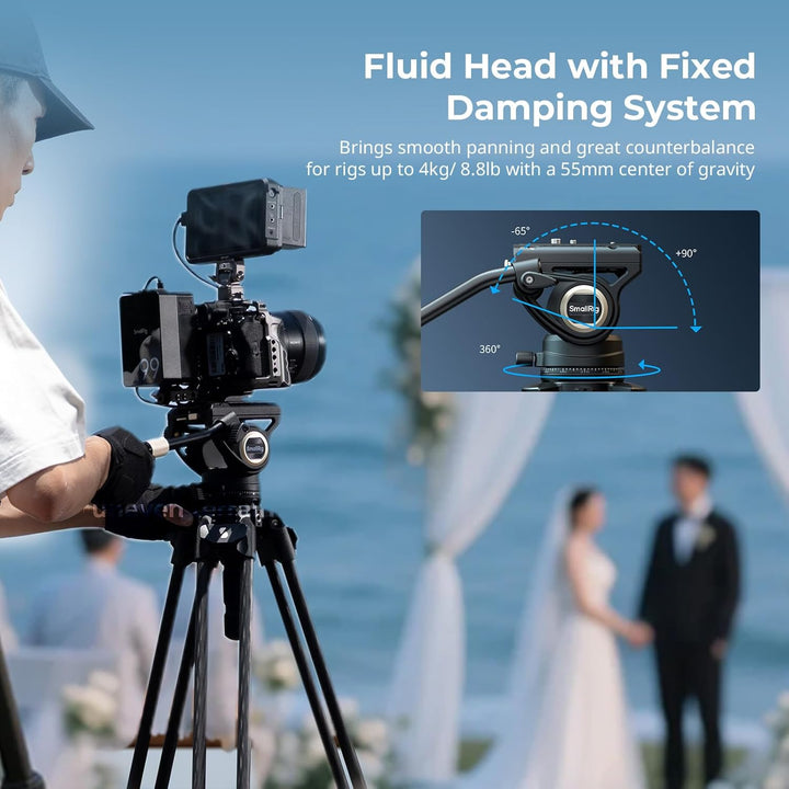 SMALLRIG AD-50Max Hochleistungs-Videostativ, 68,5 Zoll leichtes Stativ aus Kohlefaser mit FreeSpeed-