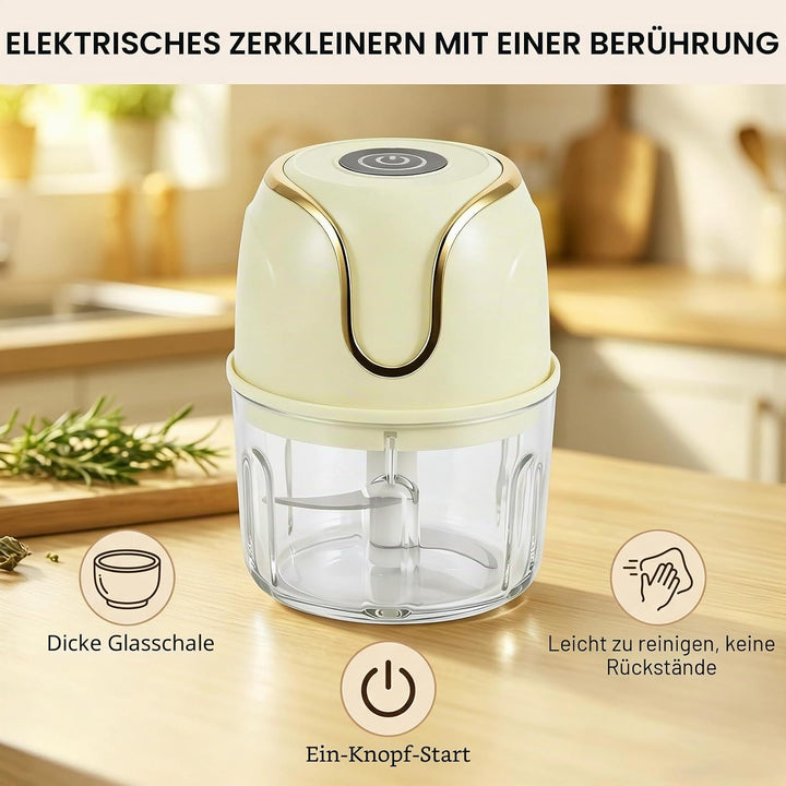 Zwiebel Zerkleinerer, Zerkleinerer Elektrisch Küche 350ml Kleiner Mixer 3 Edelstahlklingen Zerkleine