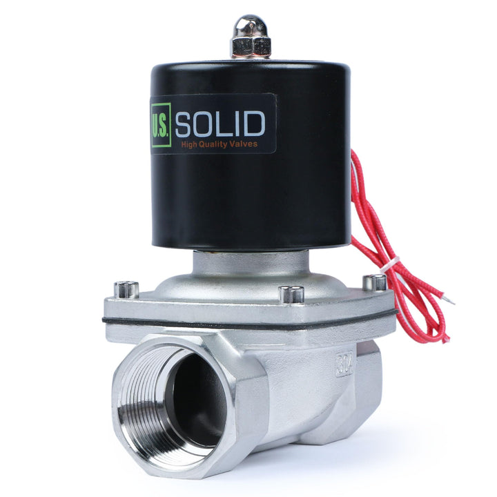 U.S. Solid 1-1/4" Edelstahl Elektrisch Magnetventil 12V DC stromlos geschlossen VITON Wasser Luft Öl