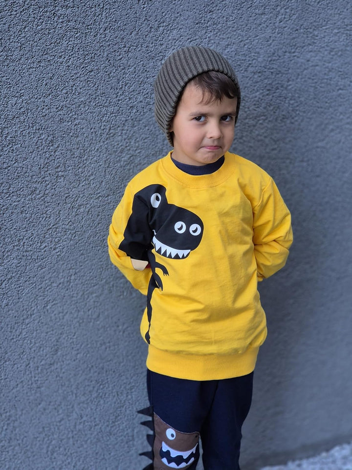 Volunboy Baby Jungen Dinosaurier kleidung, Kinder Pullover Jogginganzug Sweatshirt Langarmshirt und
