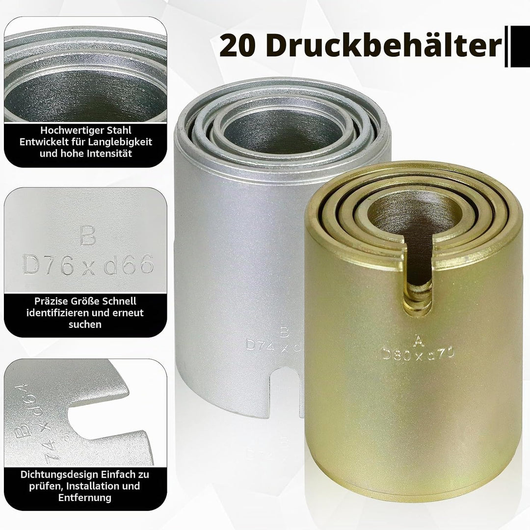 CCLIFE 26tlg Lager Gummibuchsen Radlager Buchsen Silentlager Demontage Abzieher Ausdrücker Werkzeug
