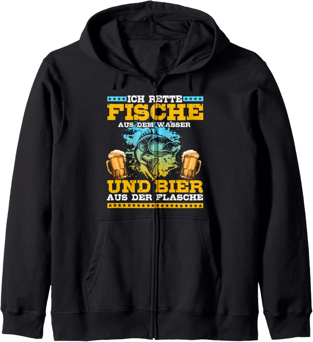 Ich rette Fische aus dem Wasser und Bier aus der Flasche Kapuzenjacke