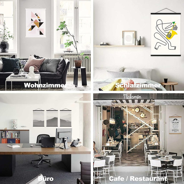 B0 Posterleiste Posterschiene Posterleisten 120CM, Magnet Magnetische Holz Poster Aufhänger Halter R