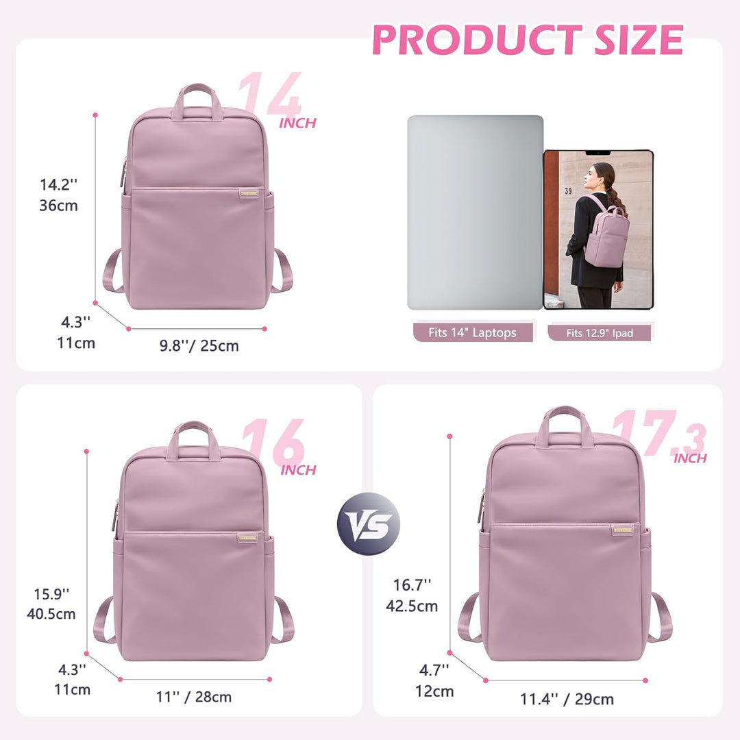 Schlanker Laptop-Rucksack für Damen, leichter Business-Rucksack für Damen, Computertasche, Geldbörse