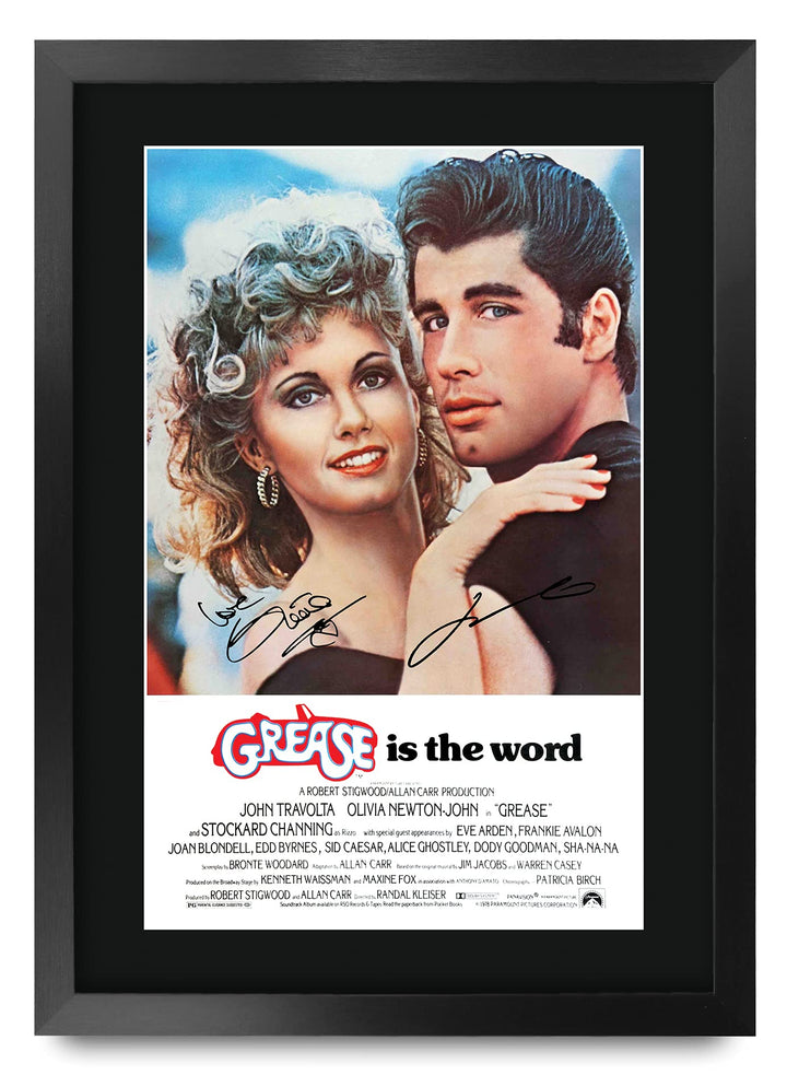HWC Trading Grease A3 Gerahmte Signiert Gedruckt Autogramme Bild Druck-Fotoanzeige Geschenk Für Oliv