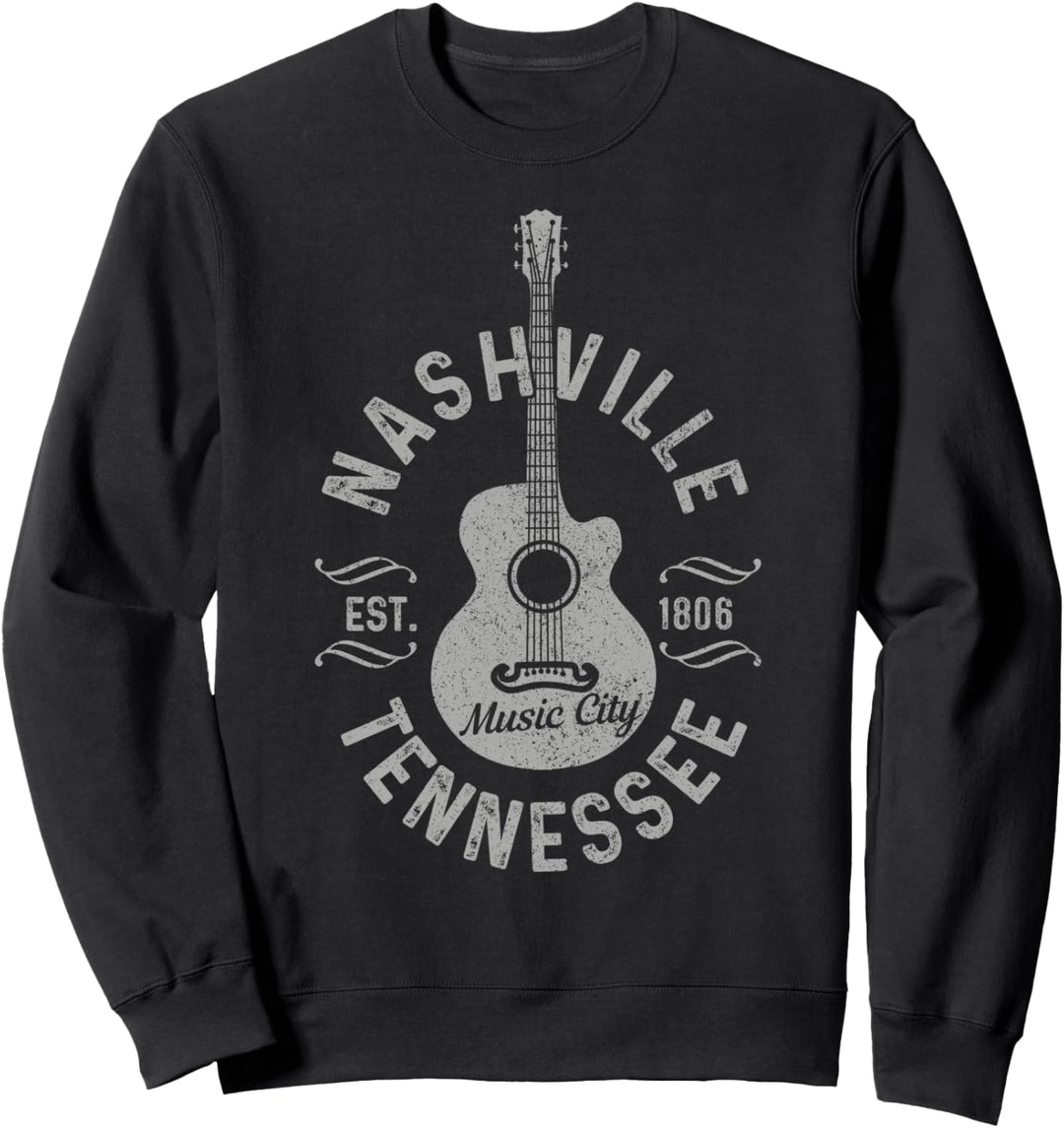 Nashville Tennessee Vintage Gitarre Country Music City Sweatshirt