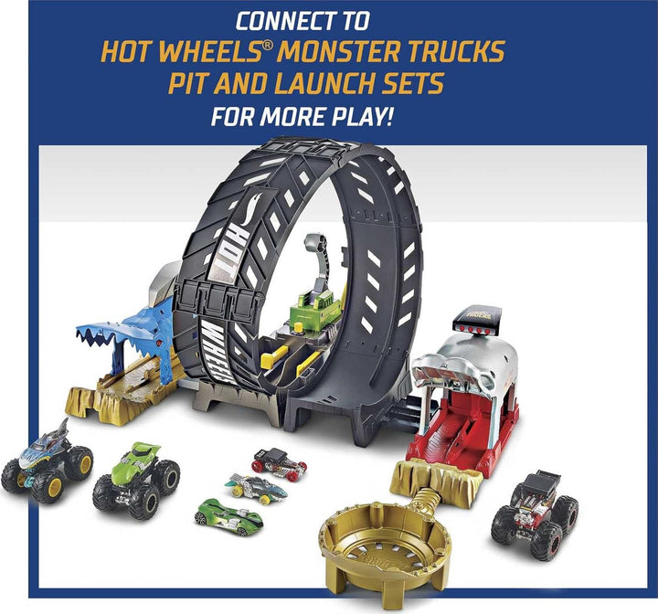 Hot Wheels HBH70 - Monster Trucks Looping-Challenge Spielset mit 1 Monster Truck und 1 Hot-Wheels-Fa