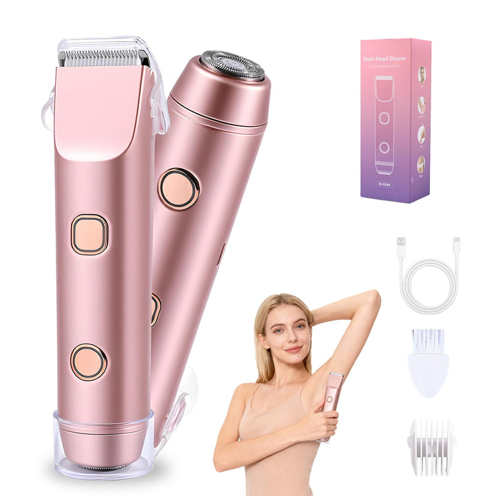 Carehabi 2 in 1 Intimrasierer für Frauen & Damen Rasierer Elektrisch - Schmerzfreier Bikini Trimmer,