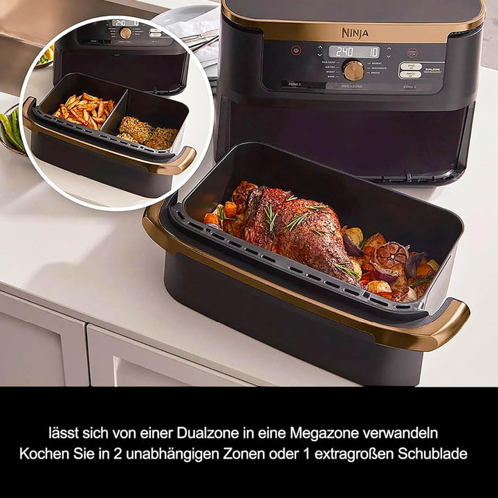 Airfryer Heissluftfritteuse Zubehör für Ninja Foodi Flexdrawer AF500EU 10.4 L, 1×10.4L and 2×5.2L, 1
