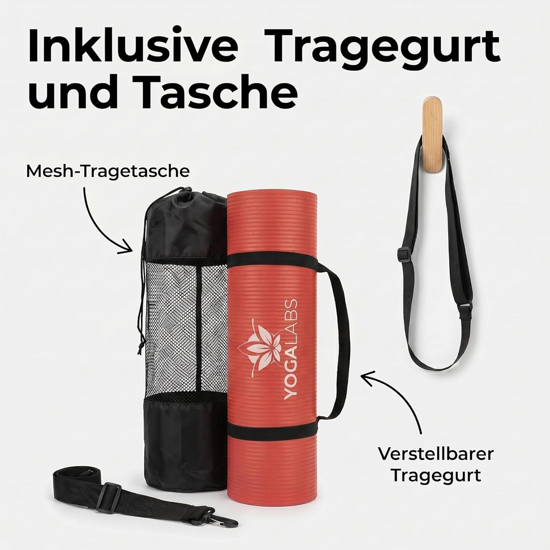 NRB Yogamatte 183 x 61 x 1,5 cm extra dick – Rutschfeste Fitnessmatte &amp; Gymnastikmatte – Gelenkschon