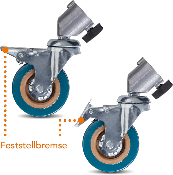 Walimex pro 3er Set Stativrollen für Lichtstative I für extra schweres Gewicht, belastbar bis 30kg I