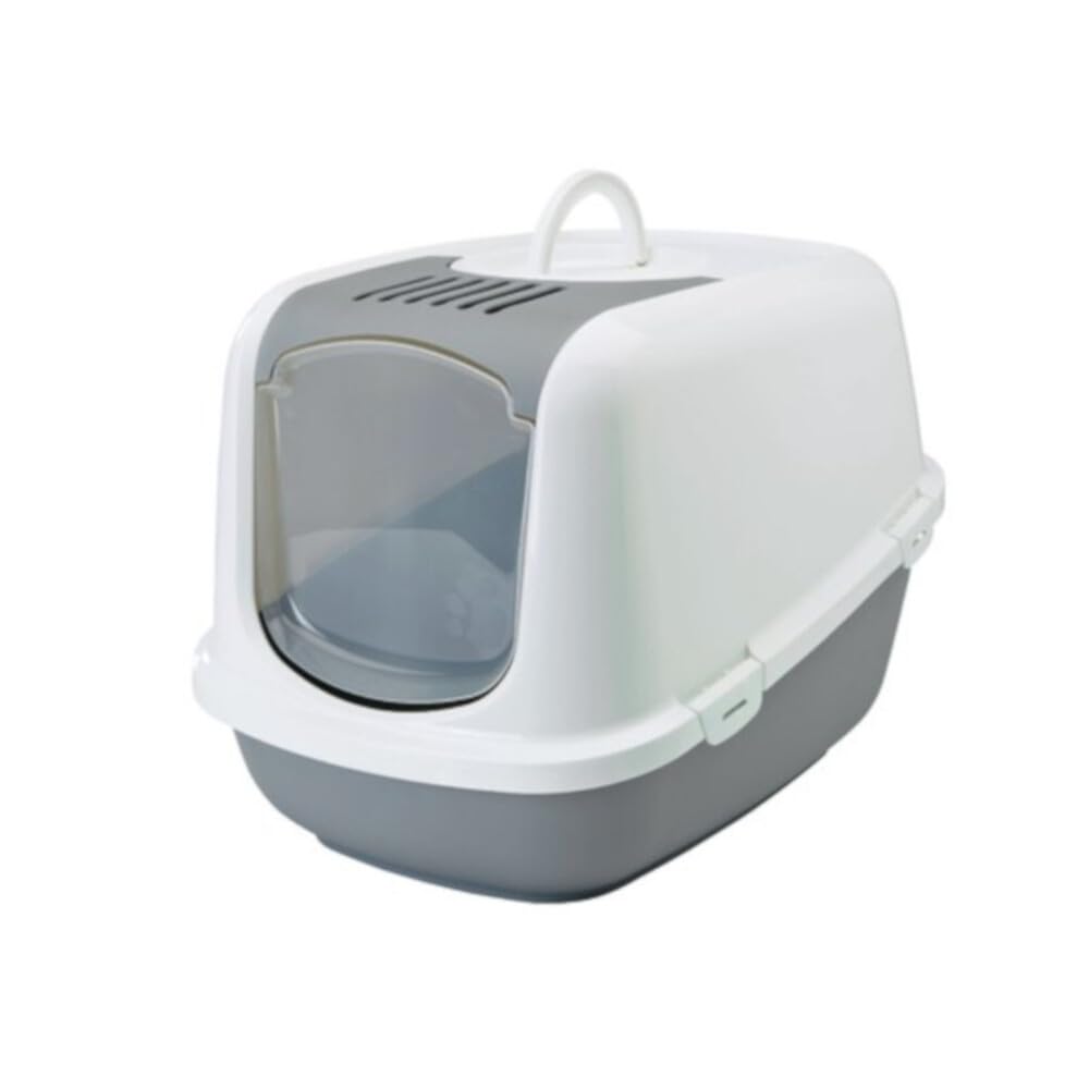Katzentoilette "NESTOR JUMBO" grau 66,5x 48,5x 46,5cm , (1er Pack) weiss, weiss