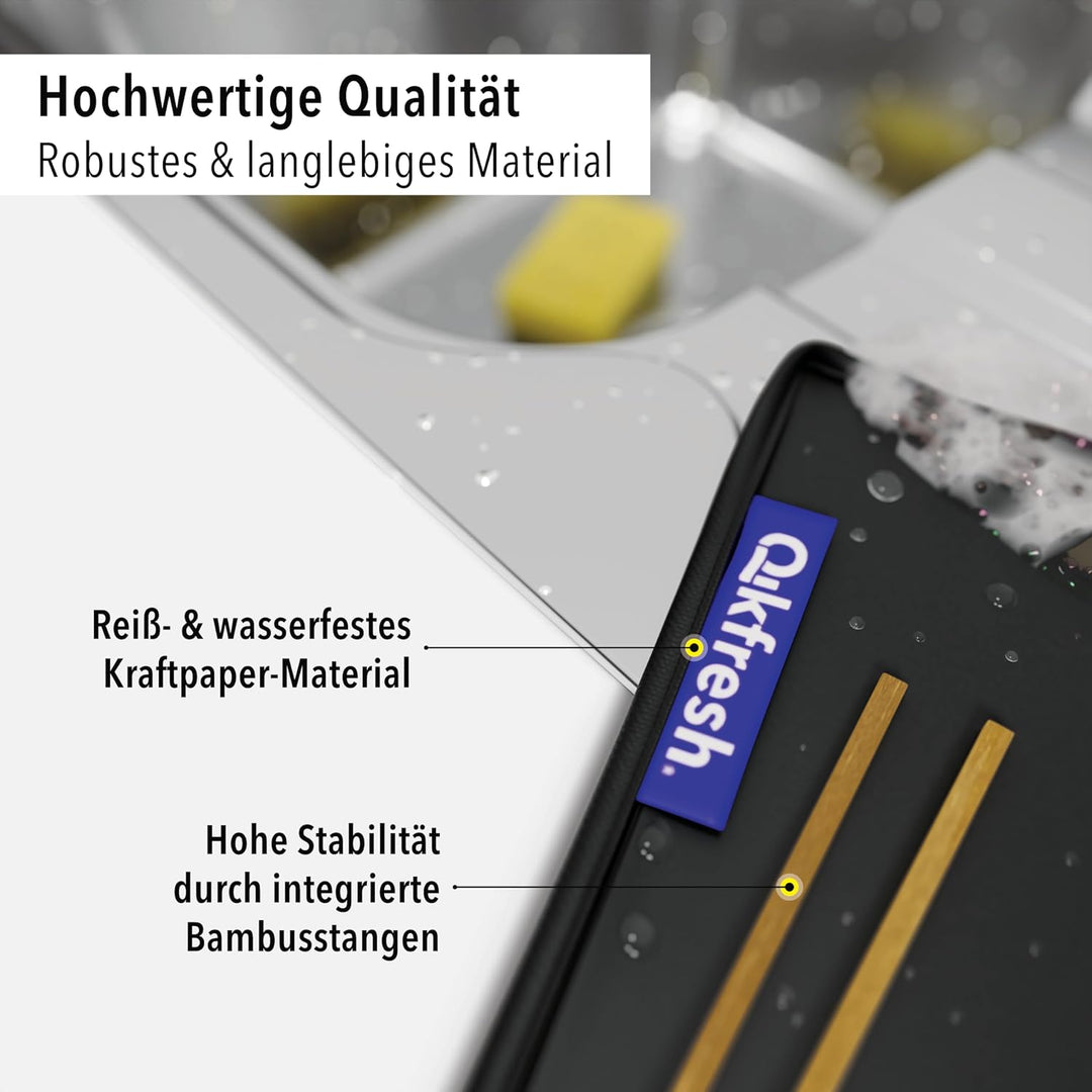 qikfresh - Mülltrennsystem 3er Set | Abfalltrennsystem mit 3 Fächer zum Recycling von Altglas, Altpa