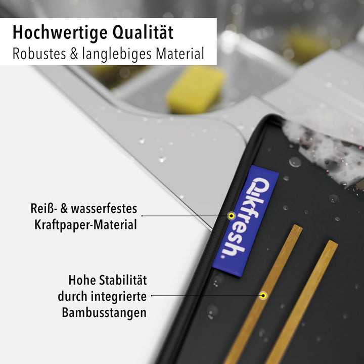 qikfresh - Mülltrennsystem 3er Set | Abfalltrennsystem mit 3 Fächer zum Recycling von Altglas, Altpa