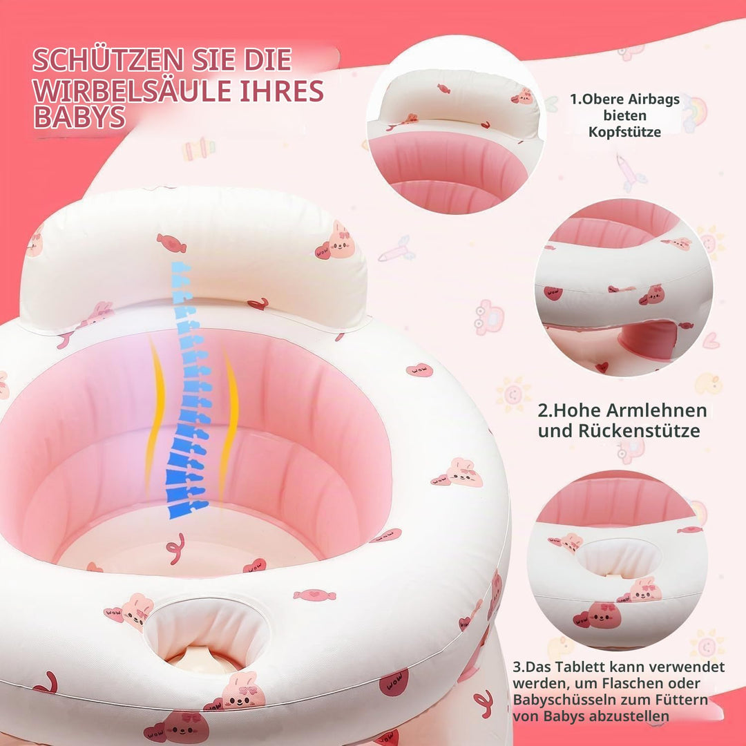 Aufblasbarer Sitz Baby für Babys ab 3-36 Monaten, Faltbarer Aufblasbarer Inflatable Baby Seat mit In