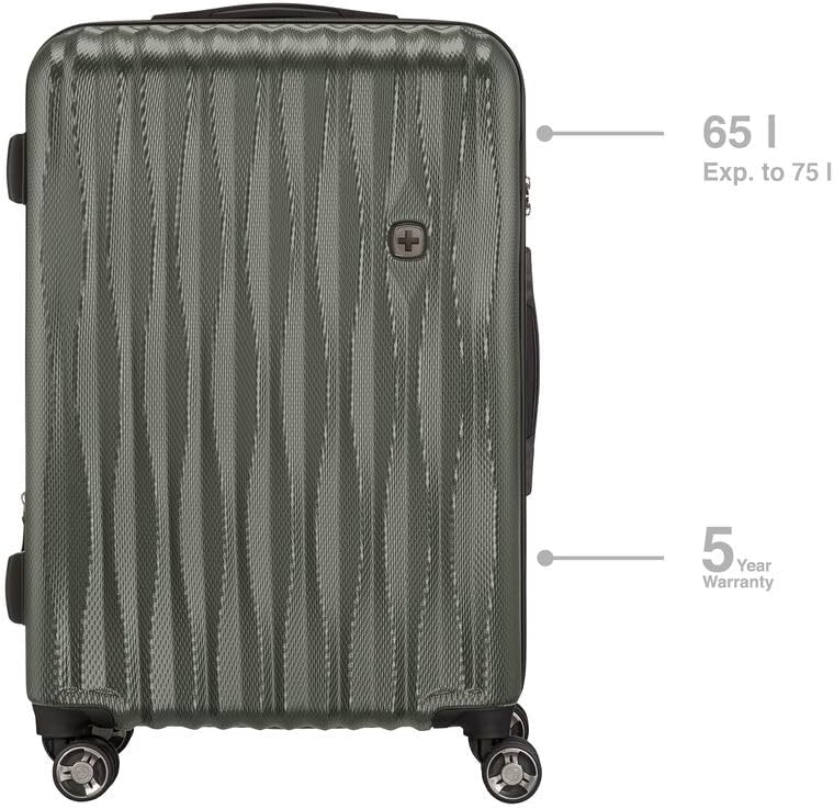 WENGER Energie M Hartschalenkoffer mit 4 Rollen, Trolley, M, 65 (75) l, Sicherheitsschloss, Damen He