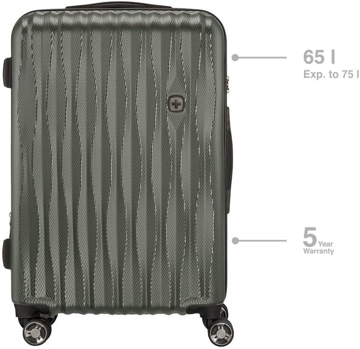 WENGER Energie M Hartschalenkoffer mit 4 Rollen, Trolley, M, 65 (75) l, Sicherheitsschloss, Damen He