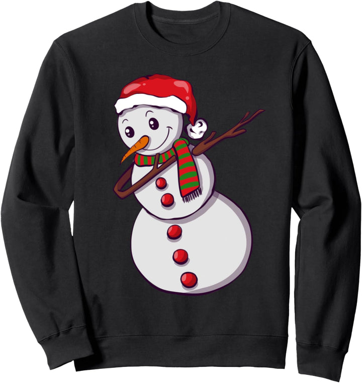 Weihnachten Dabbing Schneemann Kinder Jungs Xmas Weihnachts Sweatshirt