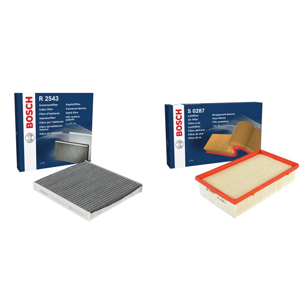 Bosch R2543 Innenraumfilter mit Aktivkohle & F 026 400 287 Luftfilter Bundle mit Luftfilter, Bundle