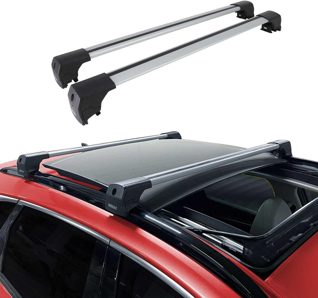 OMAC Dachträger Gepäckträger kompatibel mit Suzuki SX4-S Cross 2013-2021 TÜV ABE Aluminium Grau, ELE