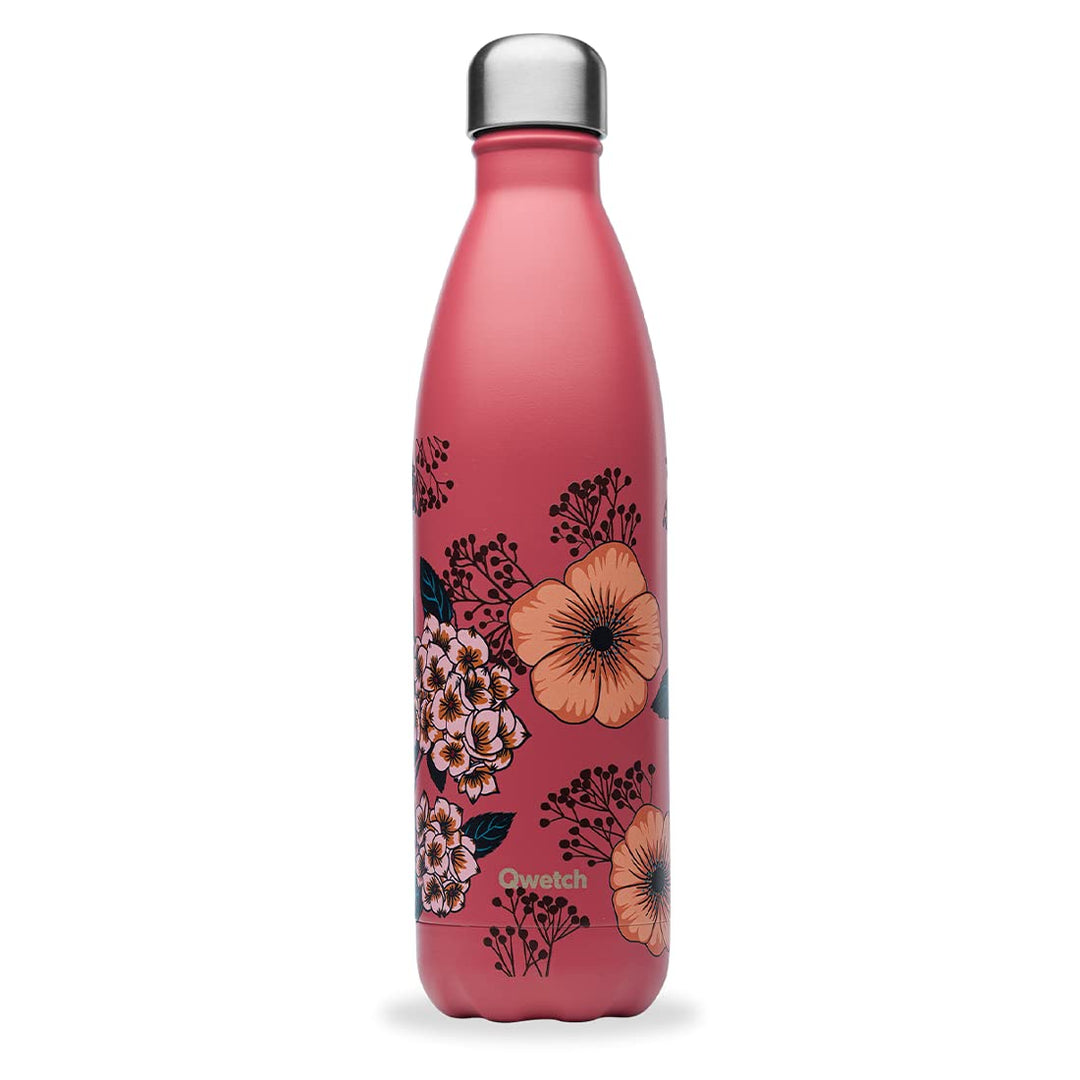QWETCH - Isothermische Originals Flasche - Anémones 750ml - Nomadische Edelstahlflasche - 24h Kalt u